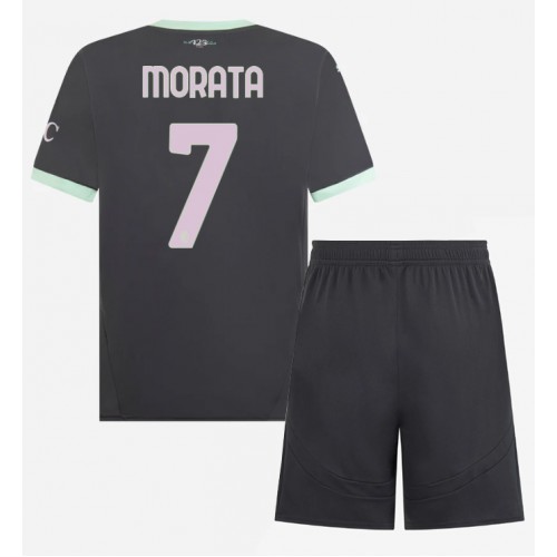 Dětský fotbalový dres AC Milan Alvaro Morata #7 2024-25 Třetí Krátký Rukáv (+ trenýrky)